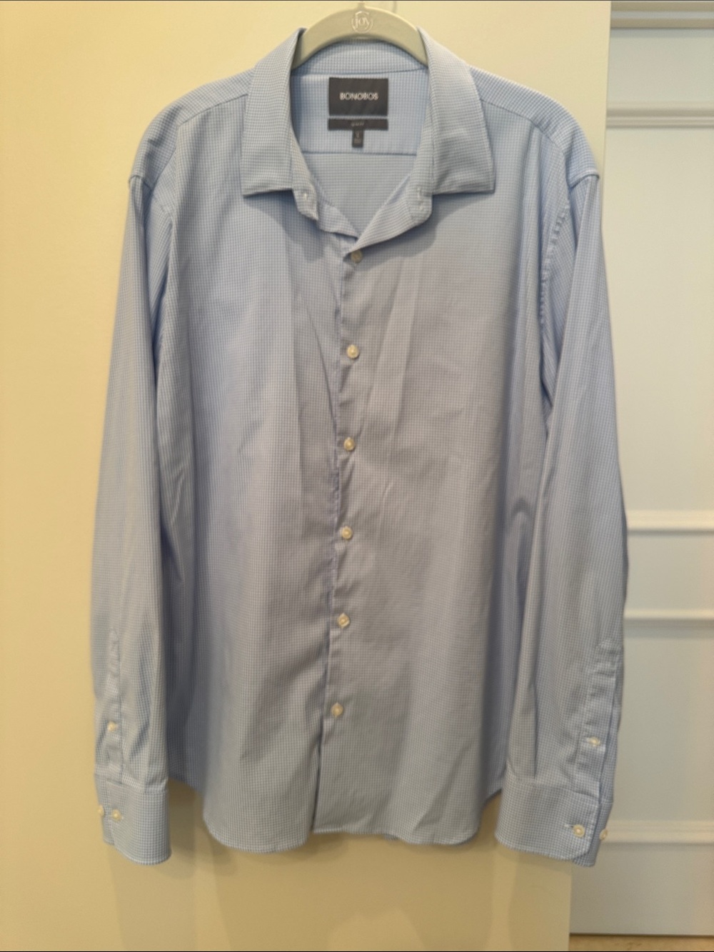 Bonobos Men's Light Blue Micro-Check Dress Shirt